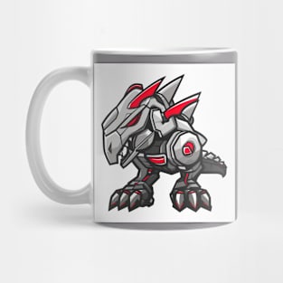 T-rex Alvarezaurus cyborg illustration for esport logo and icon Mug